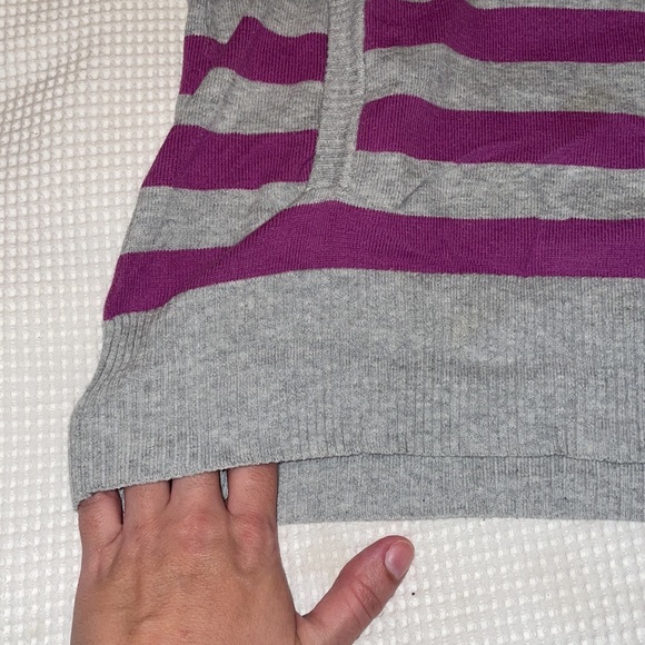 Mandarine & Co | cotton hoodie Knit long-sleeve T-shirt grey and purple - Picture 5 of 7